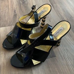 Max Mara black and gold heels